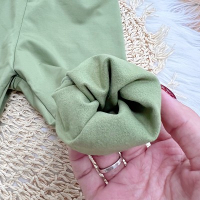 Conj. Jaqueta Xadrez Dinossauros e Calça em Malha Térmica - Off White e Verde